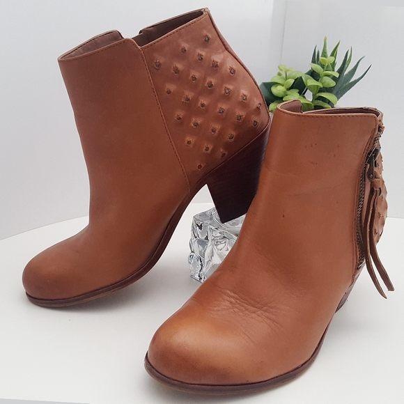 Sam Edelman🍂Country Western Bootie|Stud Brown Leather| Block Heels - Picture 4 of 10